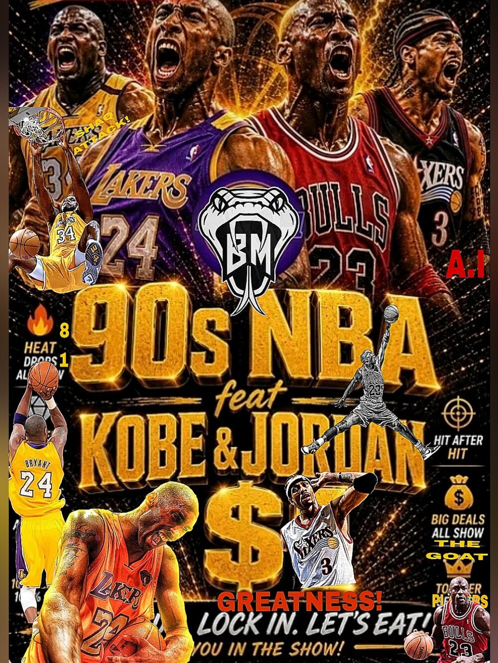 MICHAEL JORDAN 8.5x11 ULTRA GLOSSY COLOR ART 90'S STARS & KABOOM! POSTER BUNDLE